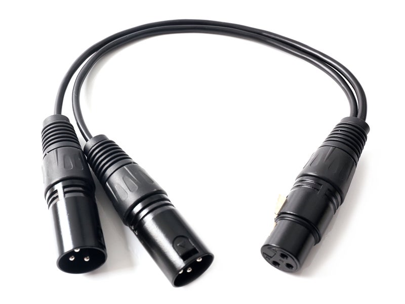 Devinal XLR Splitter - 3 PIN Female to Dual Male Balanced Patch Y Cable - 1 Ft 2 Pack - Image 2
